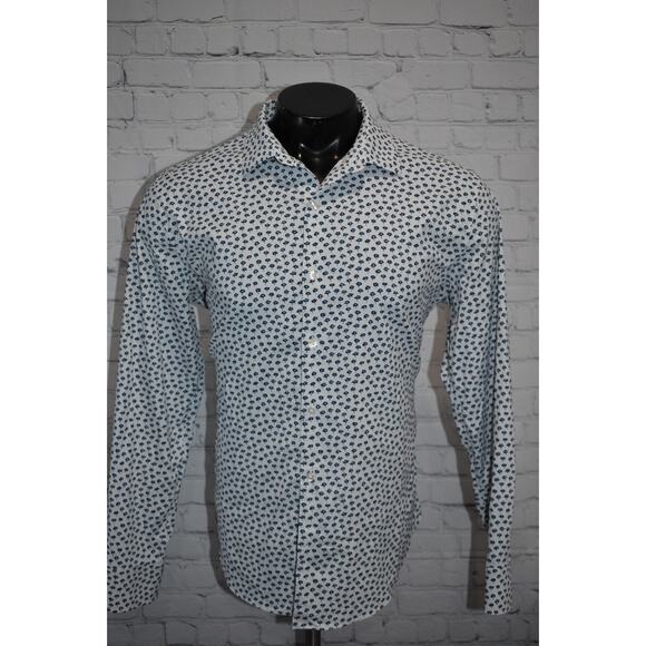 Bonobos Performance Shirt Mens Size Large Slim Fit Stretch Blue Floral - Picture 2 of 7